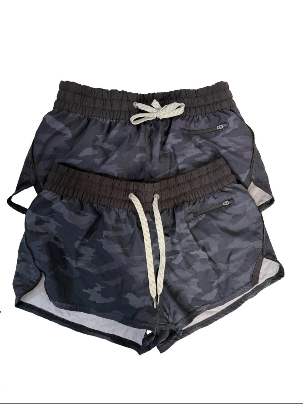Lot of 2 Vuori Clementine 2.0 Running Shorts Black Gray Women's Size XS